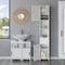 Basicwise White Tall Standing Bathroom Linen Tower Storage Cabinet for Bathroom and Vanity QI004021.WT - alternate 7